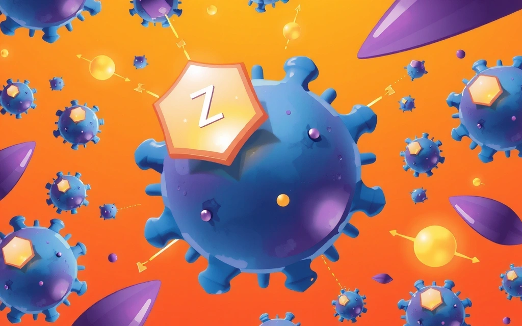 Ilustracja wzmacniająca układ odpornościowy z symbolami cynku