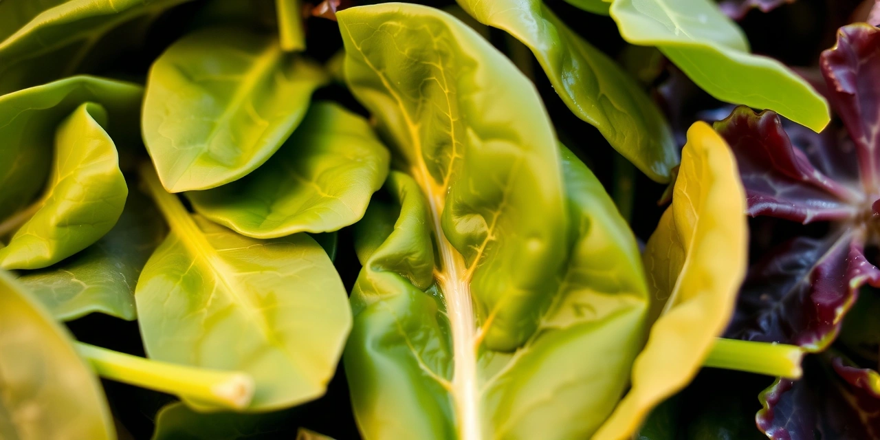 Zdjęcie przedstawiające zielone warzywa liściaste, symbolizujące witaminę K.
