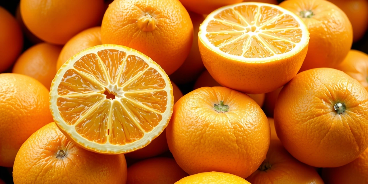 Zdjęcie przedstawiające soczyste pomarańcze, symbolizujące witaminę C.
