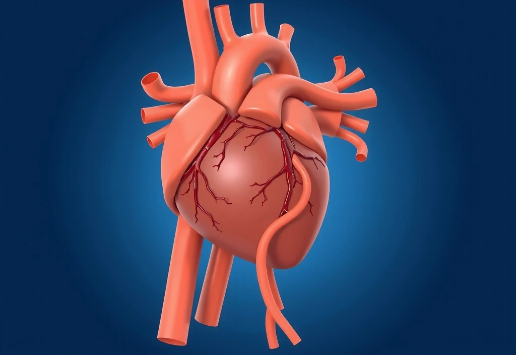 Schemat zdrowego serca i naczyń krwionośnych